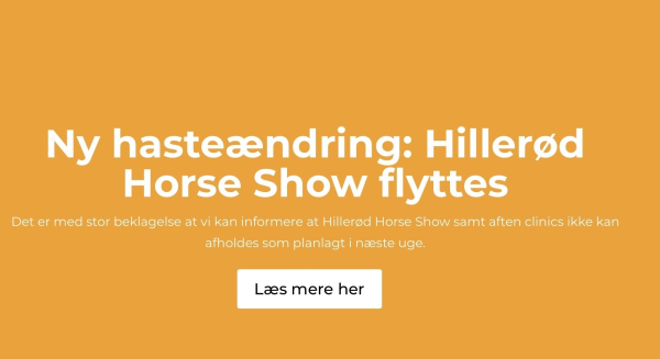 Hillerød Horse Show flyttes
