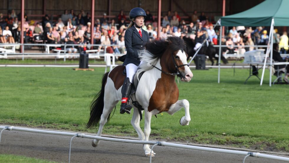 Saga Knutsen Eiriksdottir og Ýmir frá Selfossi.
 Foto: Tølt.no.